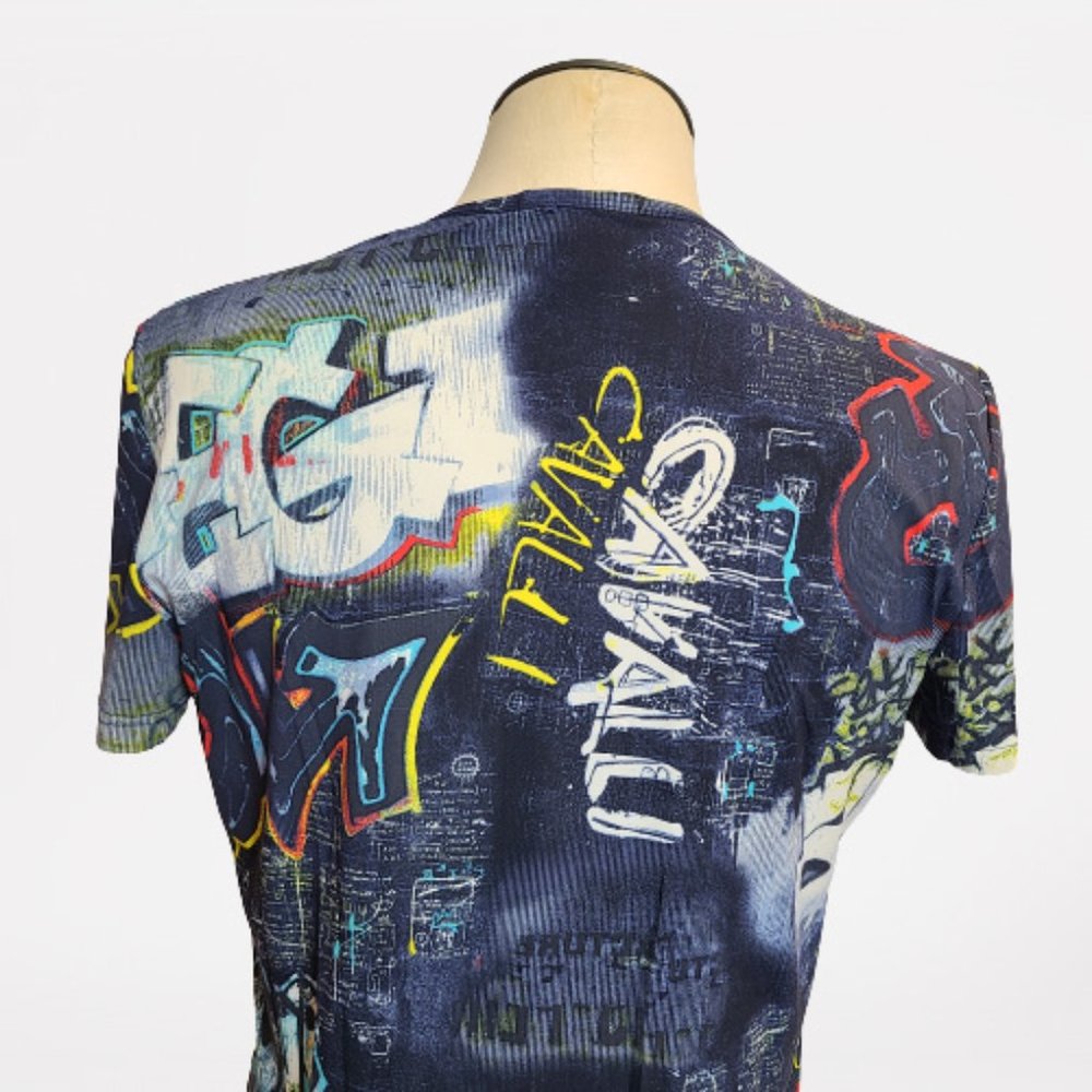 Robert Cavalli Paint Monogram-Print T-shirt - Picture 10 of 14